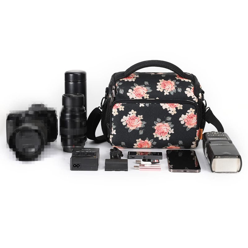 DOMISO Camera Bag Case Waterproof Anti-shock Shoulder Bag  Flower - Image 5